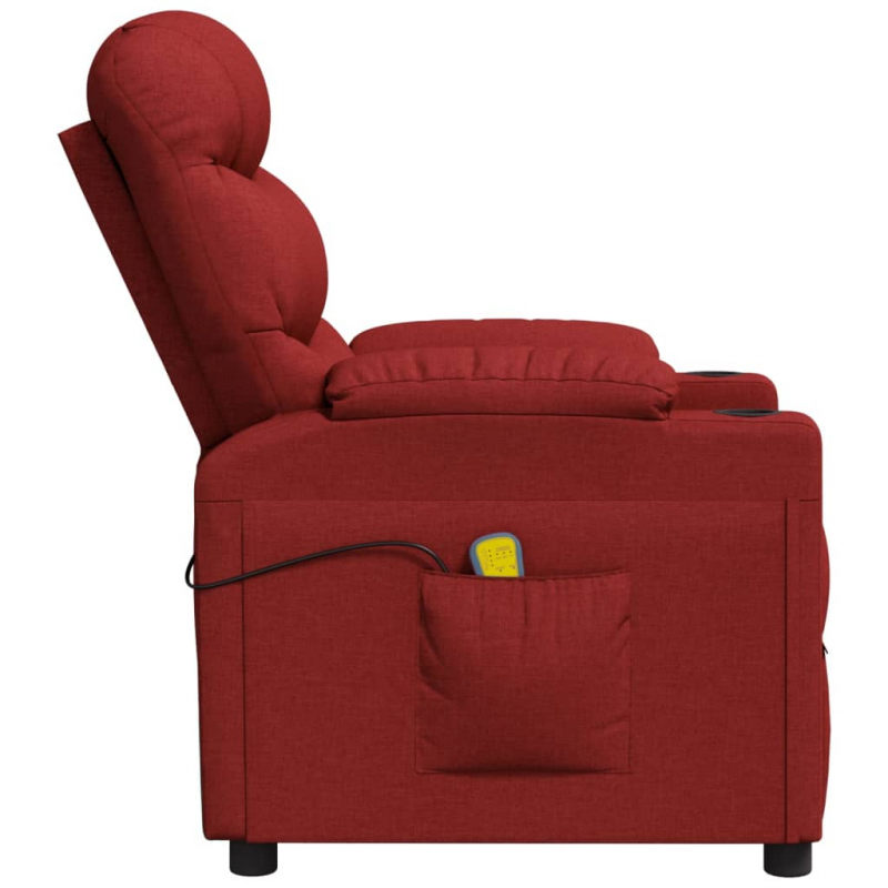 Massagesessel Weinrot Stoff