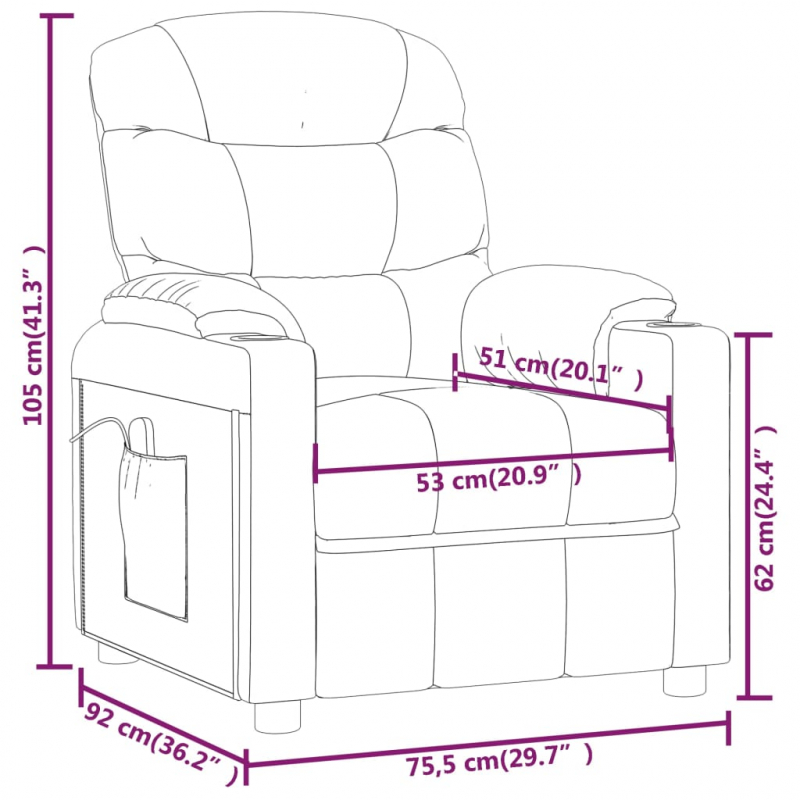 Massagesessel Braun Stoff