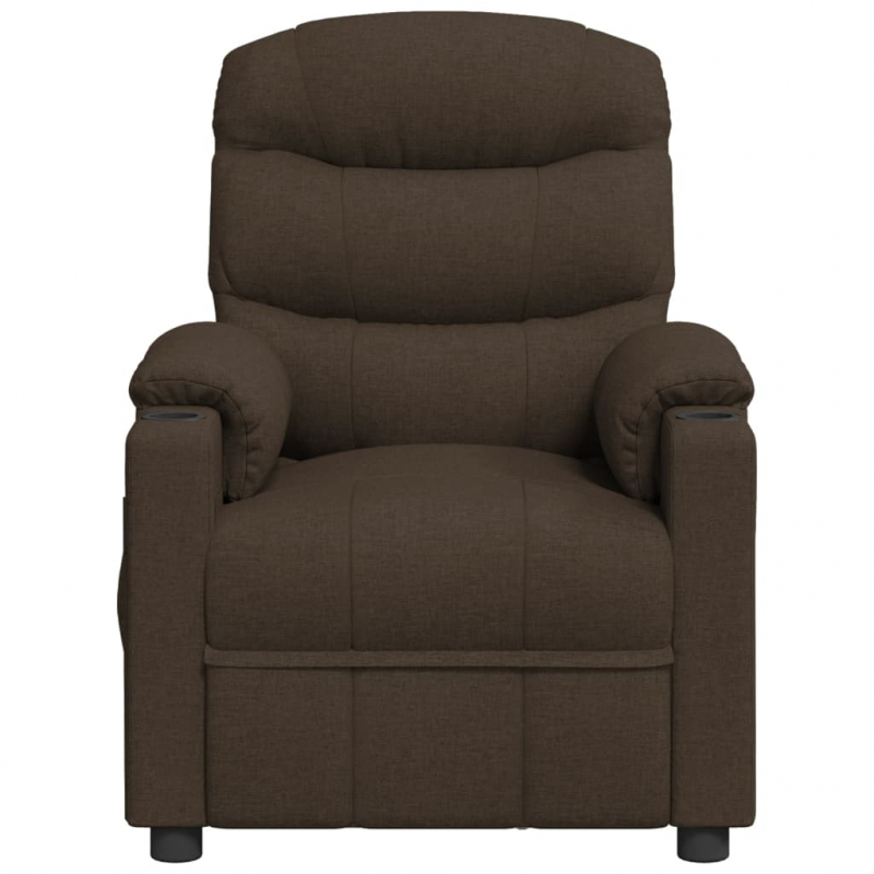 Massagesessel Dunkelbraun Stoff