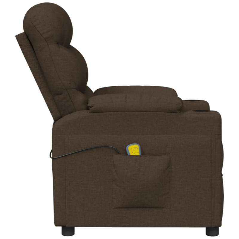 Massagesessel Dunkelbraun Stoff