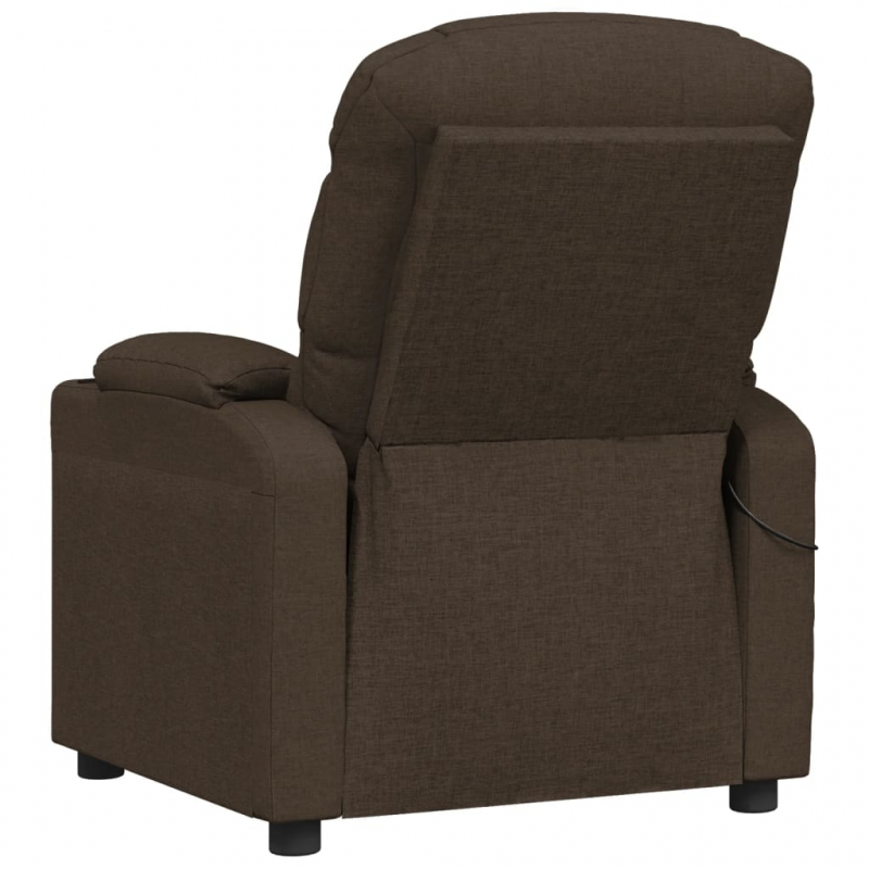 Massagesessel Dunkelbraun Stoff