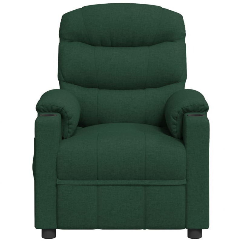 Massagesessel Dunkelgrün Stoff