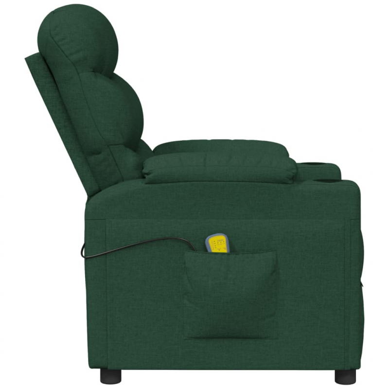 Massagesessel Dunkelgrün Stoff