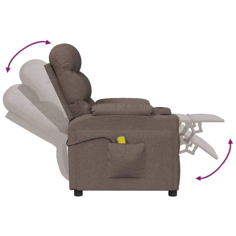 Massagesessel Taupe Stoff