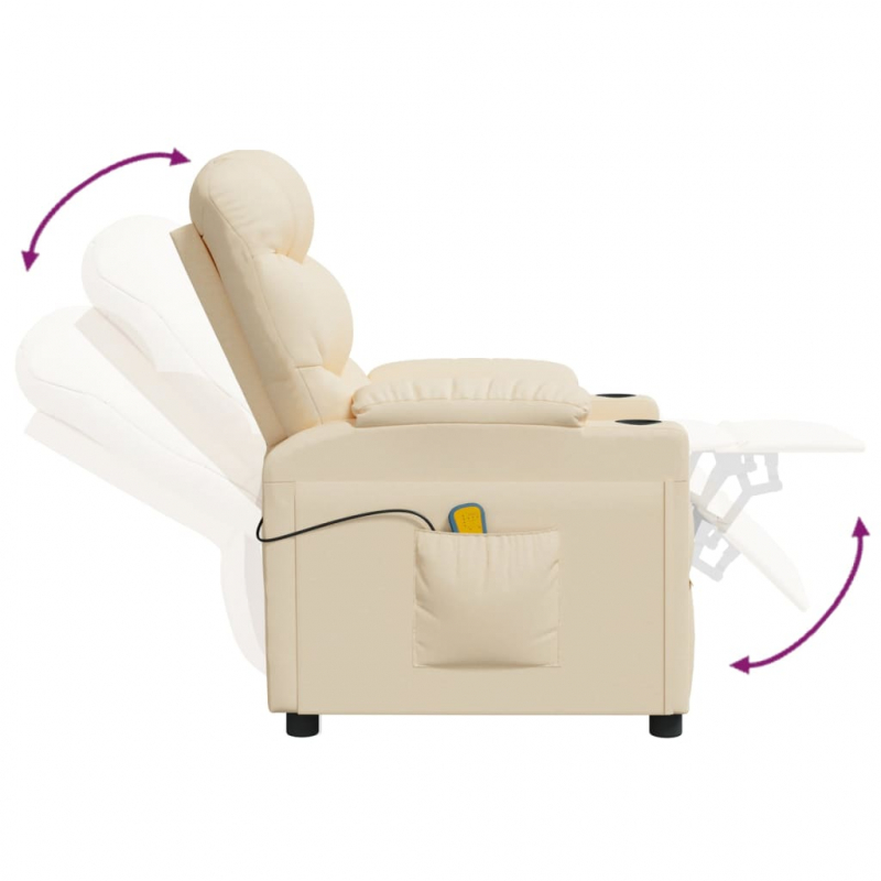 Massagesessel Creme Stoff