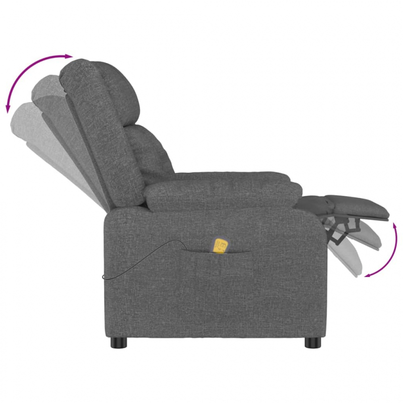 Massagesessel Dunkelgrau Stoff