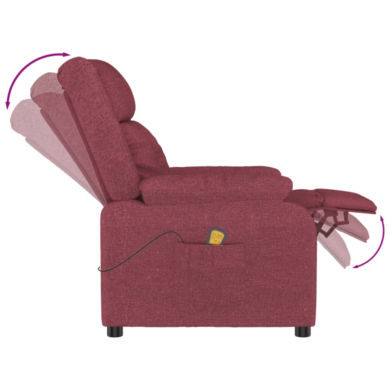 Massagesessel Weinrot Stoff