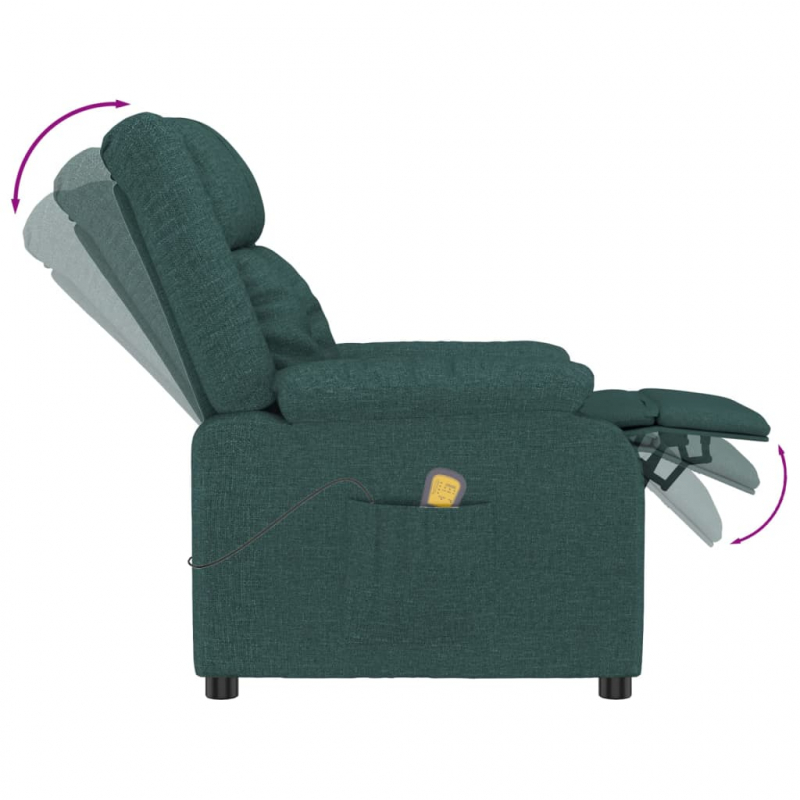 Massagesessel Dunkelgrün Stoff