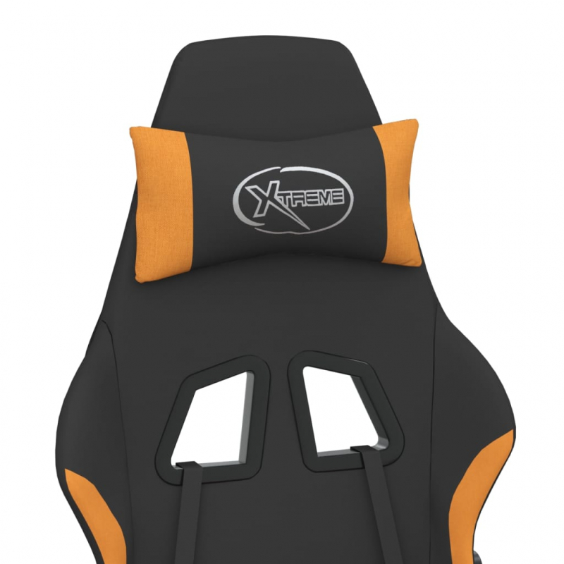 Gaming-Stuhl mit Massagefunktion Schwarz und Orange Stoff