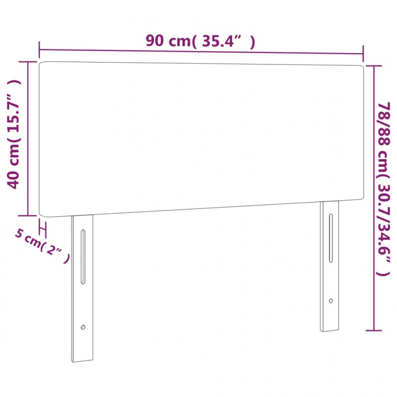 Kopfteil Blau 90x5x78/88 cm Stoff