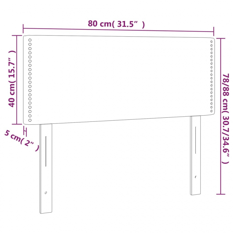 Kopfteil Dunkelgrau 80x5x78/88 cm Samt