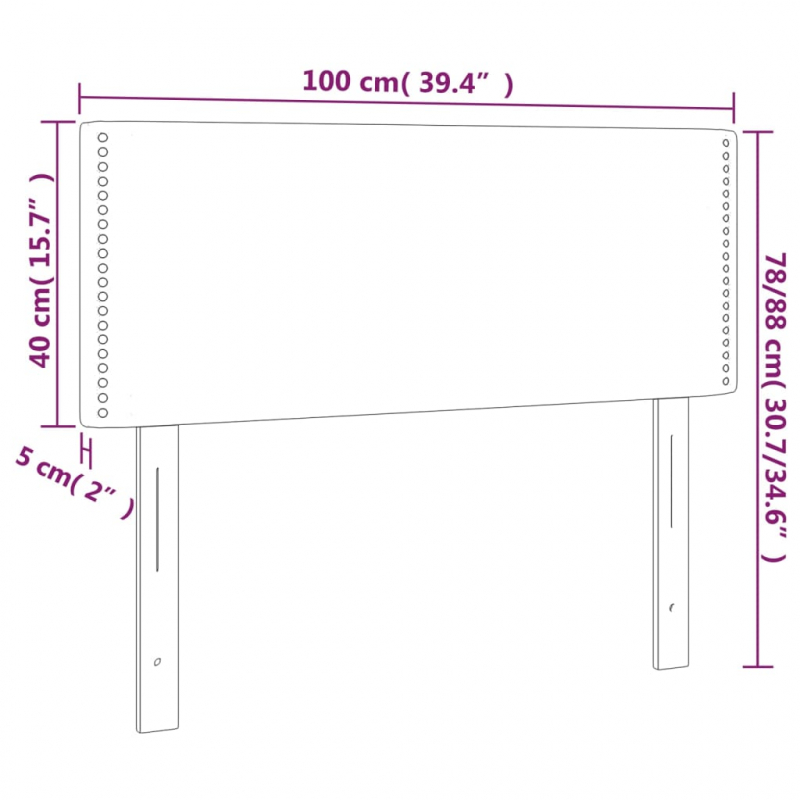 Kopfteil Grau 100x5x78/88 cm Kunstleder