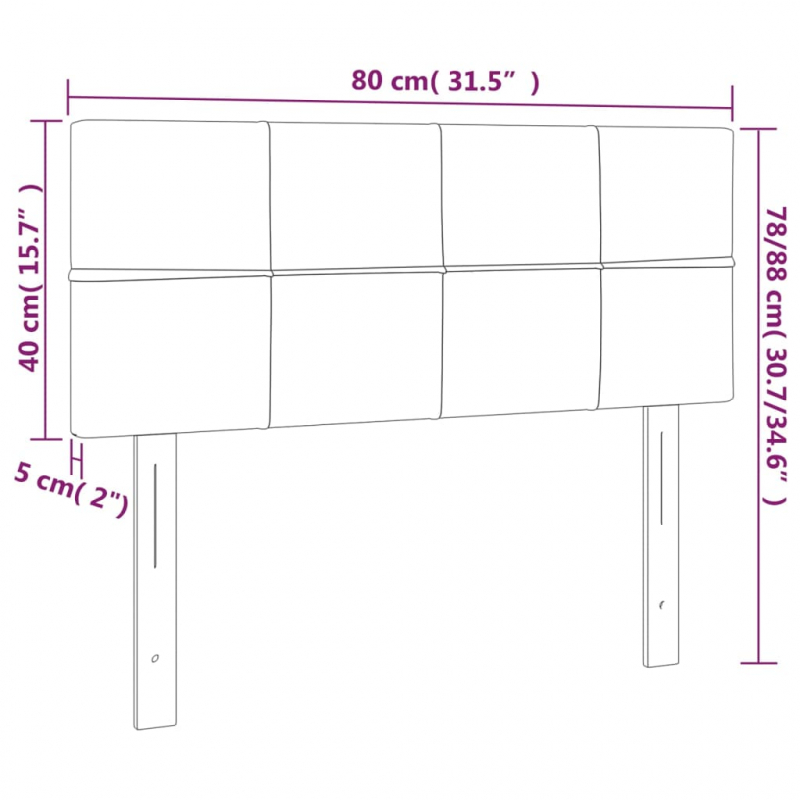 Kopfteil Dunkelgrau 80x5x78/88 cm Samt