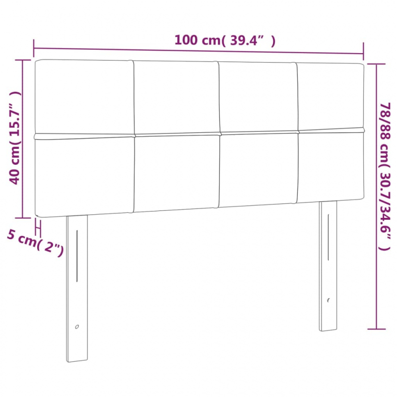 Kopfteil Creme 100x5x78/88 cm Stoff