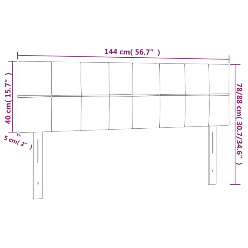 Kopfteile 2 Stk. Blau 72x5x78/88 cm Stoff