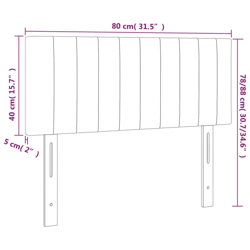 Kopfteil Dunkelgrau 80x5x78/88 cm Stoff