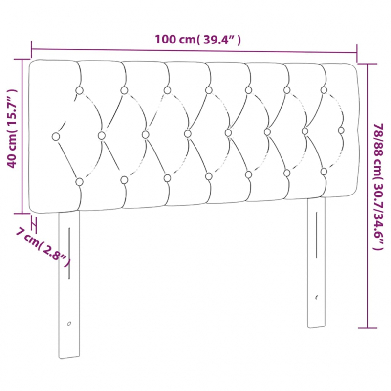 Kopfteil Dunkelgrau 100x7x78/88 cm Samt