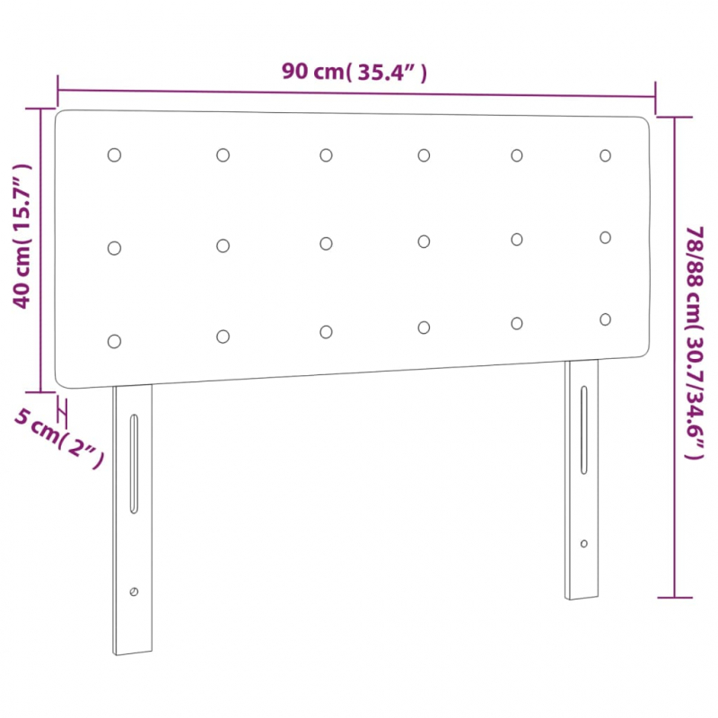 Kopfteil Dunkelbraun 90x5x78/88 cm Stoff