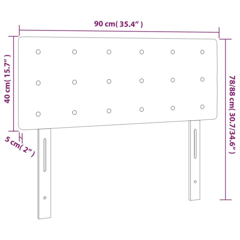 Kopfteil Creme 90x5x78/88 cm Kunstleder
