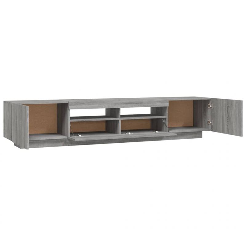 2-tlg. TV-Schrank-Set LED-Leuchten Grau Sonoma Holzwerkstoff