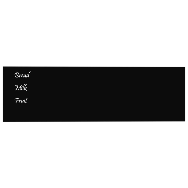 Magnettafel Wandmontage Schwarz 100x30 cm Hartglas