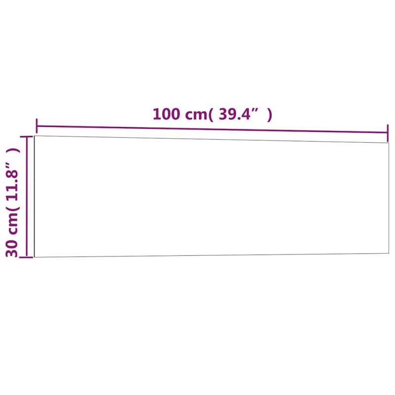 Magnettafel Wandmontage Schwarz 100x30 cm Hartglas
