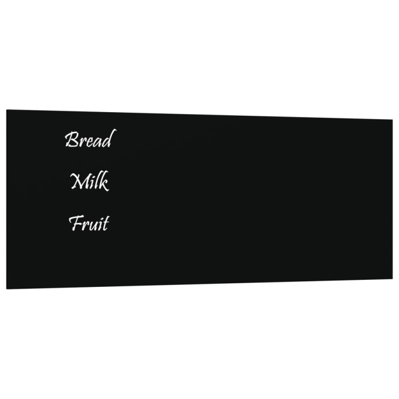 Magnettafel Wandmontage Schwarz 50x20 cm Hartglas