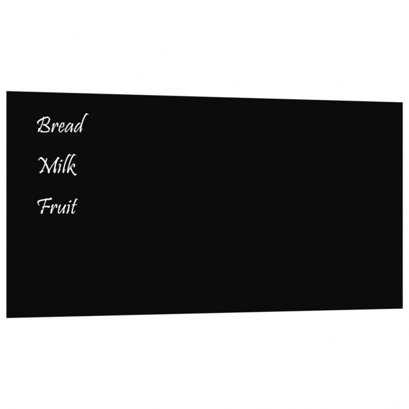 Magnettafel Wandmontage Schwarz 100x50 cm Hartglas