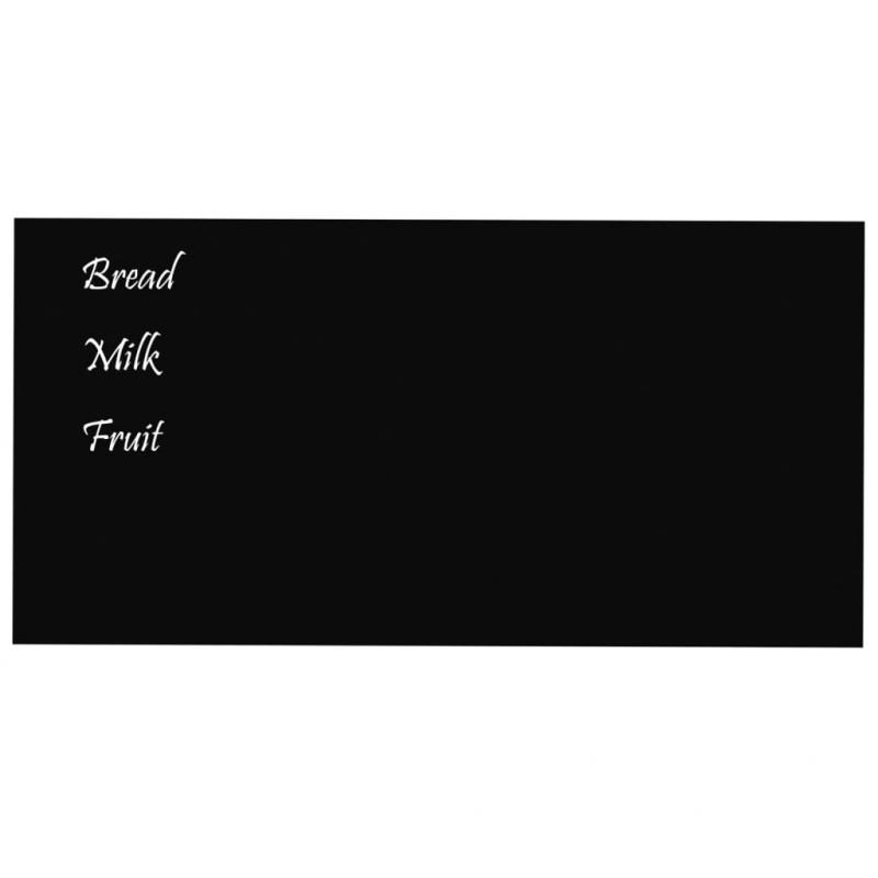 Magnettafel Wandmontage Schwarz 100x50 cm Hartglas