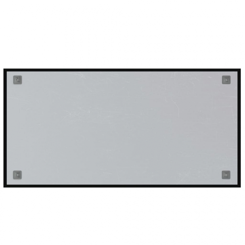 Magnettafel Wandmontage Schwarz 100x50 cm Hartglas