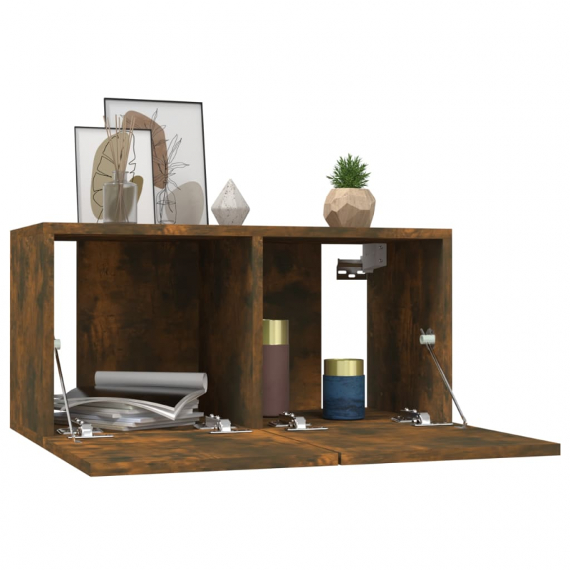 TV-Wandschränke 4 Stk. Räuchereiche 60x30x30 cm Holzwerkstoff