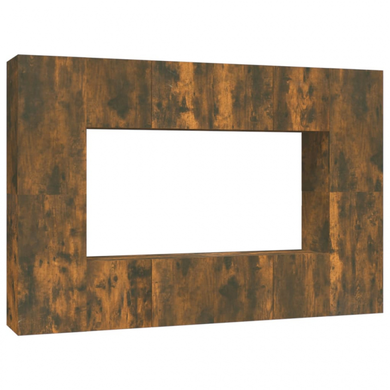 8-tlg. TV-Schrank-Set Räuchereiche Holzwerkstoff
