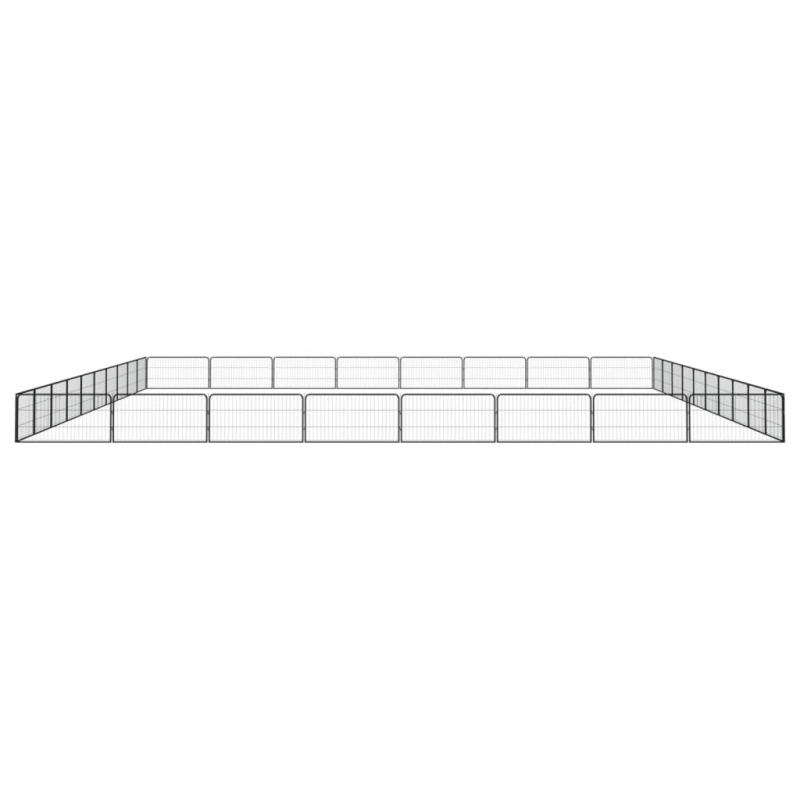 36-tlg. Hundelaufstall Schwarz 100x50cm Stahl Pulverbeschichtet