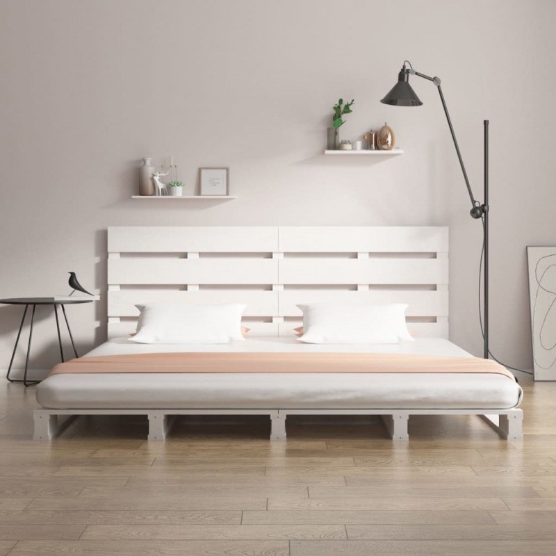 Massivholzbett ohne Matratze Weiß 135x190 cm Kiefernholz