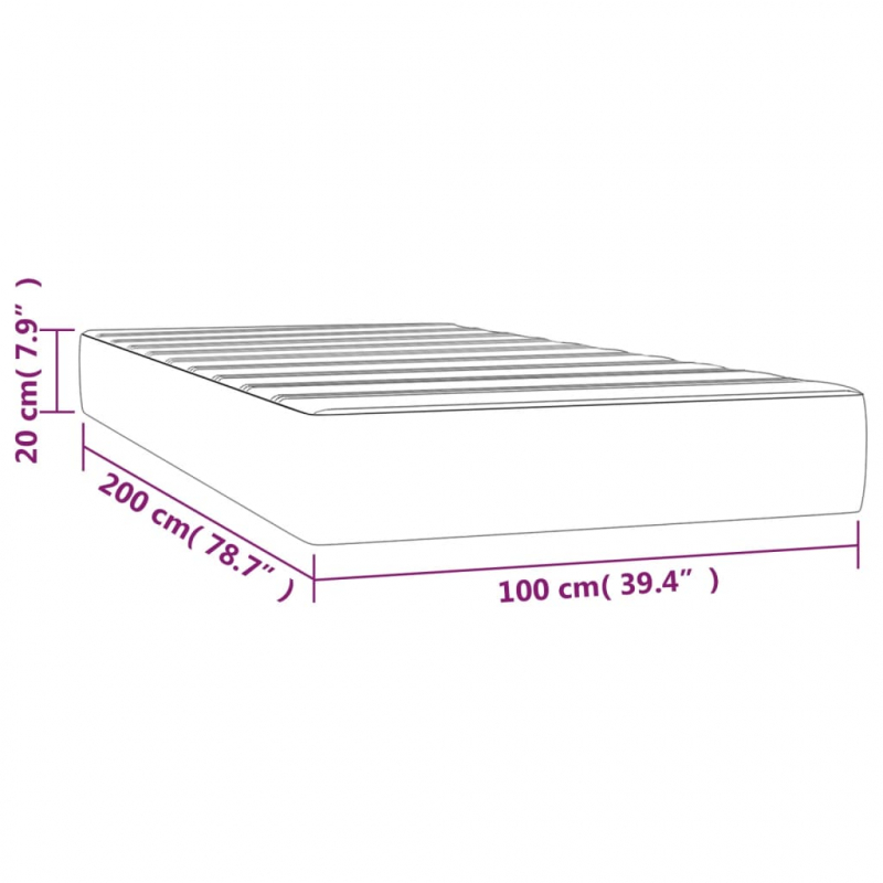 Taschenfederkernmatratze Creme 100x200x20 cm Stoff