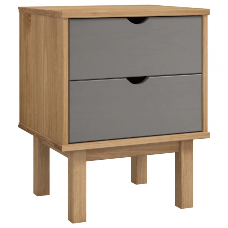 Nachttisch OTTA Braun&Grau 45x39x57 cm Massivholz Kiefer