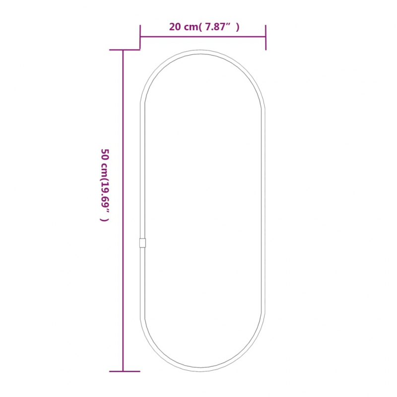 Wandspiegel Silbern 50x20 cm Oval