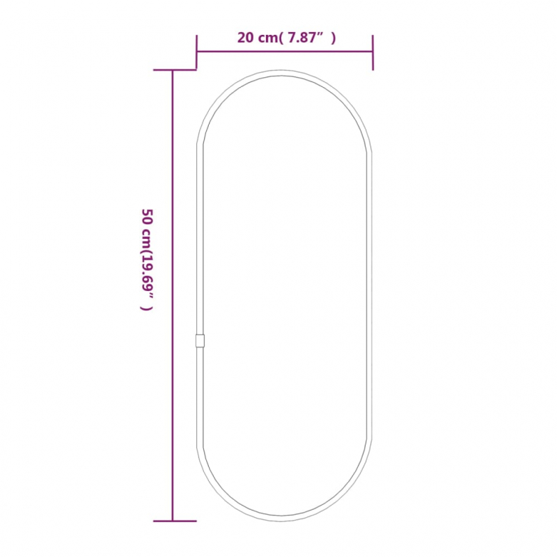 Wandspiegel Golden 50x20 cm Oval