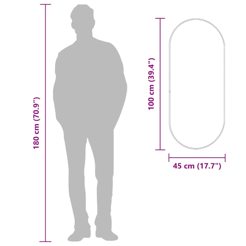 Wandspiegel Golden 100x45 cm Oval