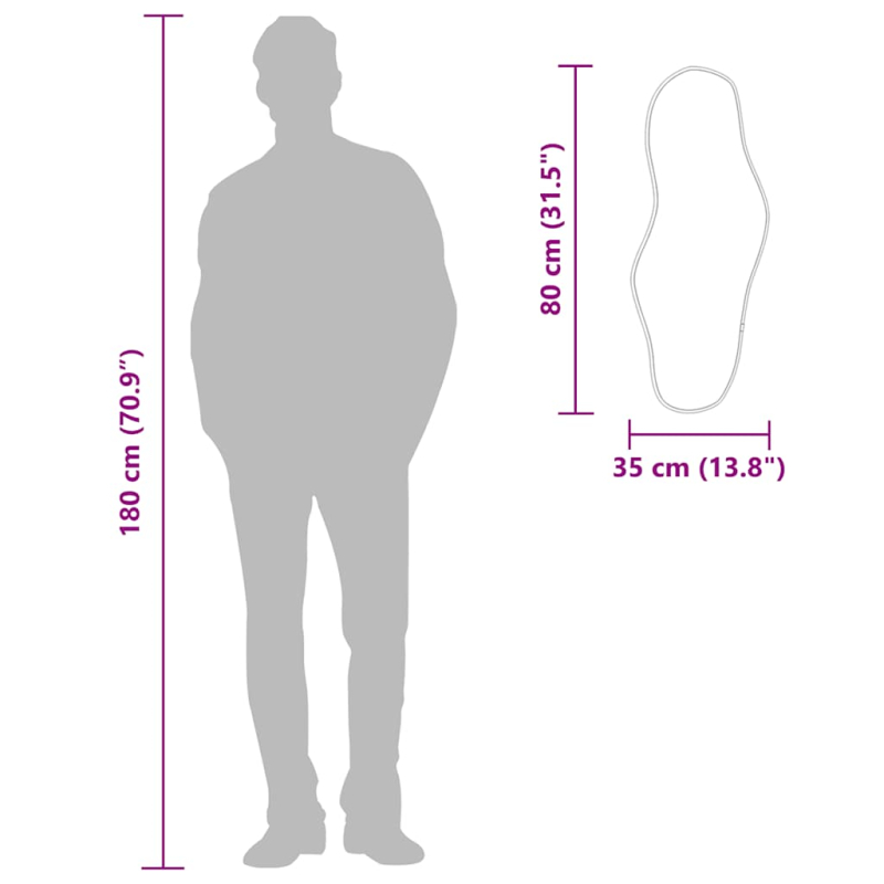 Wandspiegel Golden 80x35 cm