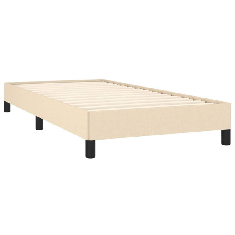 Bettgestell ohne Matratze Creme 90x190 cm Stoff