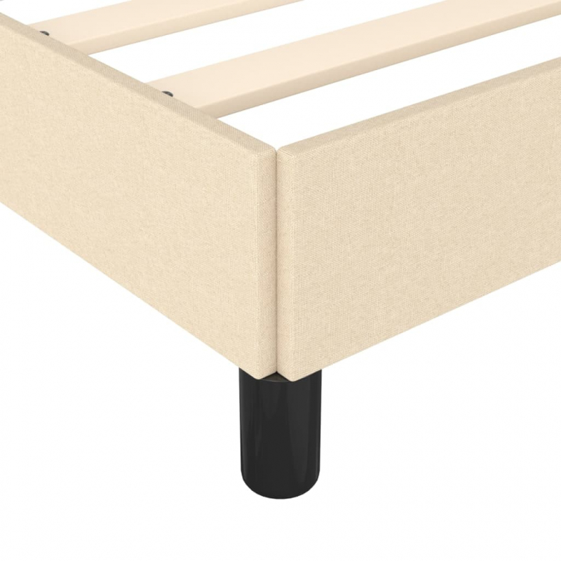 Bettgestell ohne Matratze Creme 90x190 cm Stoff