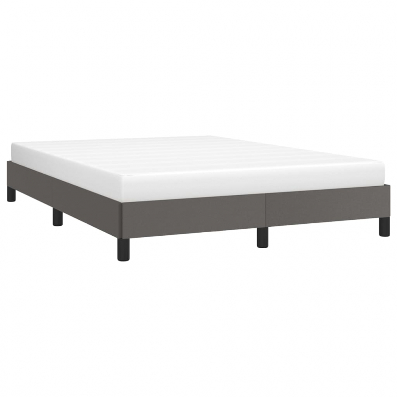 Bettgestell Grau 140x190 cm Kunstleder