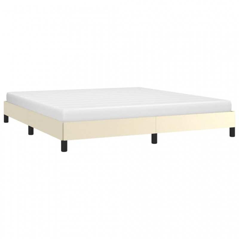 Bettgestell Creme 160x200 cm Kunstleder