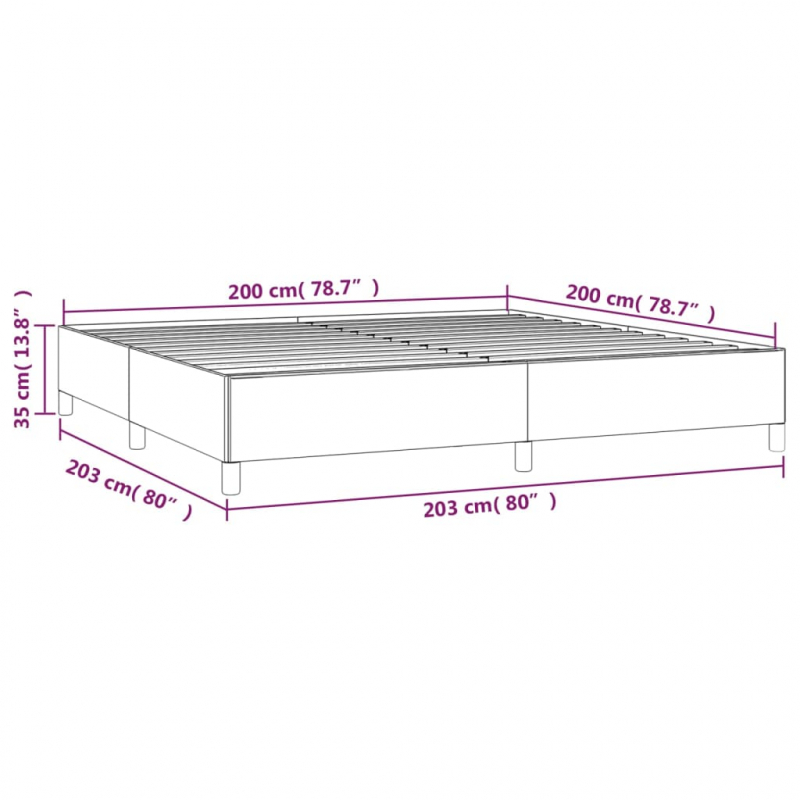 Bettgestell Grau 200x200 cm Kunstleder