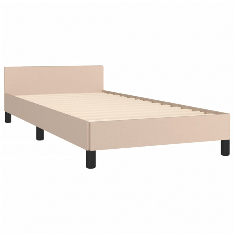 Bettgestell mit Kopfteil ohne Matratze Cappuccino 90x200 cm