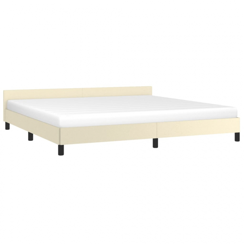 Bettgestell mit Kopfteil ohne Matratze Creme 200x200 cm