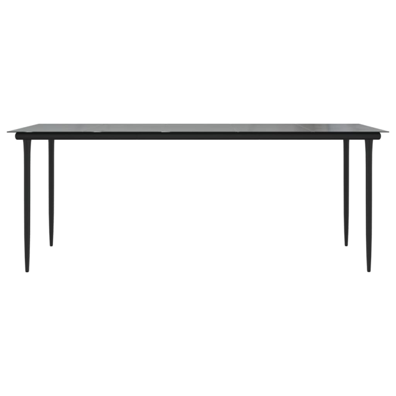 Garten-Esstisch Schwarz 200x100x74 cm Stahl und Hartglas
