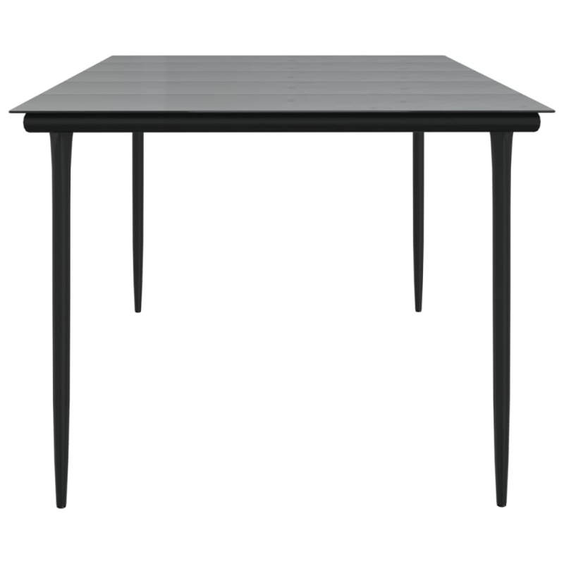 Garten-Esstisch Schwarz 200x100x74 cm Stahl und Hartglas