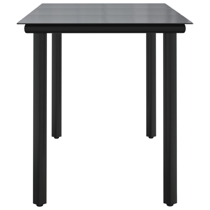 Garten-Esstisch Schwarz 200x100x74 cm Stahl und Hartglas